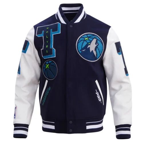 Minnesota Timberwolves Mashup Wool & Leather Varsity Jacket - Image 3