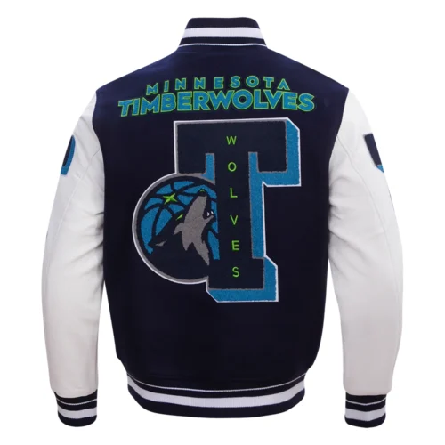 Alternative view of Minnesota Timberwolves Mashup Wool & Leather Varsity Jacket