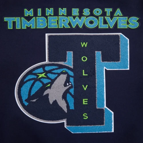 Minnesota Timberwolves Mashup Wool & Leather Varsity Jacket - Image 9