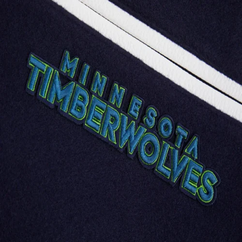 Minnesota Timberwolves Mashup Wool & Leather Varsity Jacket - Image 7