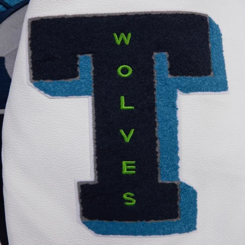 Minnesota Timberwolves Mashup Wool & Leather Varsity Jacket - Image 8