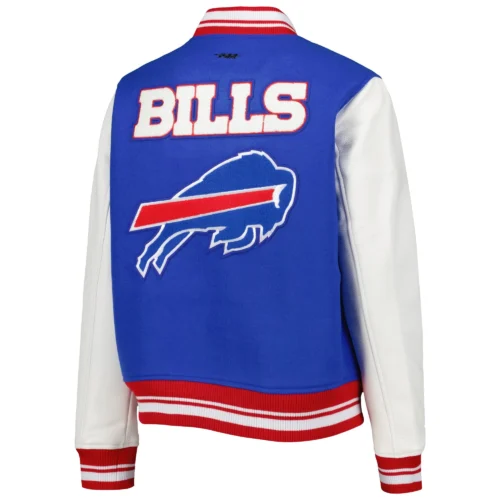 Alternative view of Buffalo Bills Mash Up Women's Wool & Leather Varsity Jacket - Blue/White