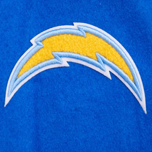 Women's Los Angeles Chargers Classic Blue/White Wool & Leather Varsity Jacket - Image 5