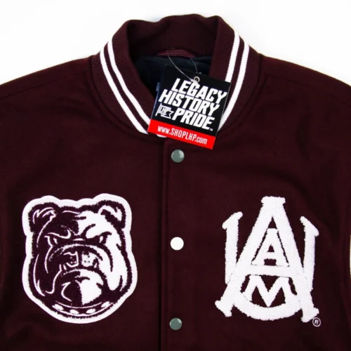 Alabama A&M Bulldogs Motto 3.0 Maroon Varsity Jacket - Image 3