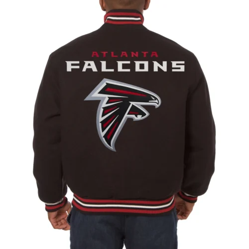 Alternative view of Atlanta Falcons One Color Black Full Wool Varsity Jacket