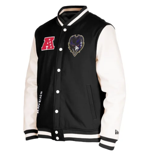 Baltimore Ravens Third Down Full-Snap Black Varsity Jacket