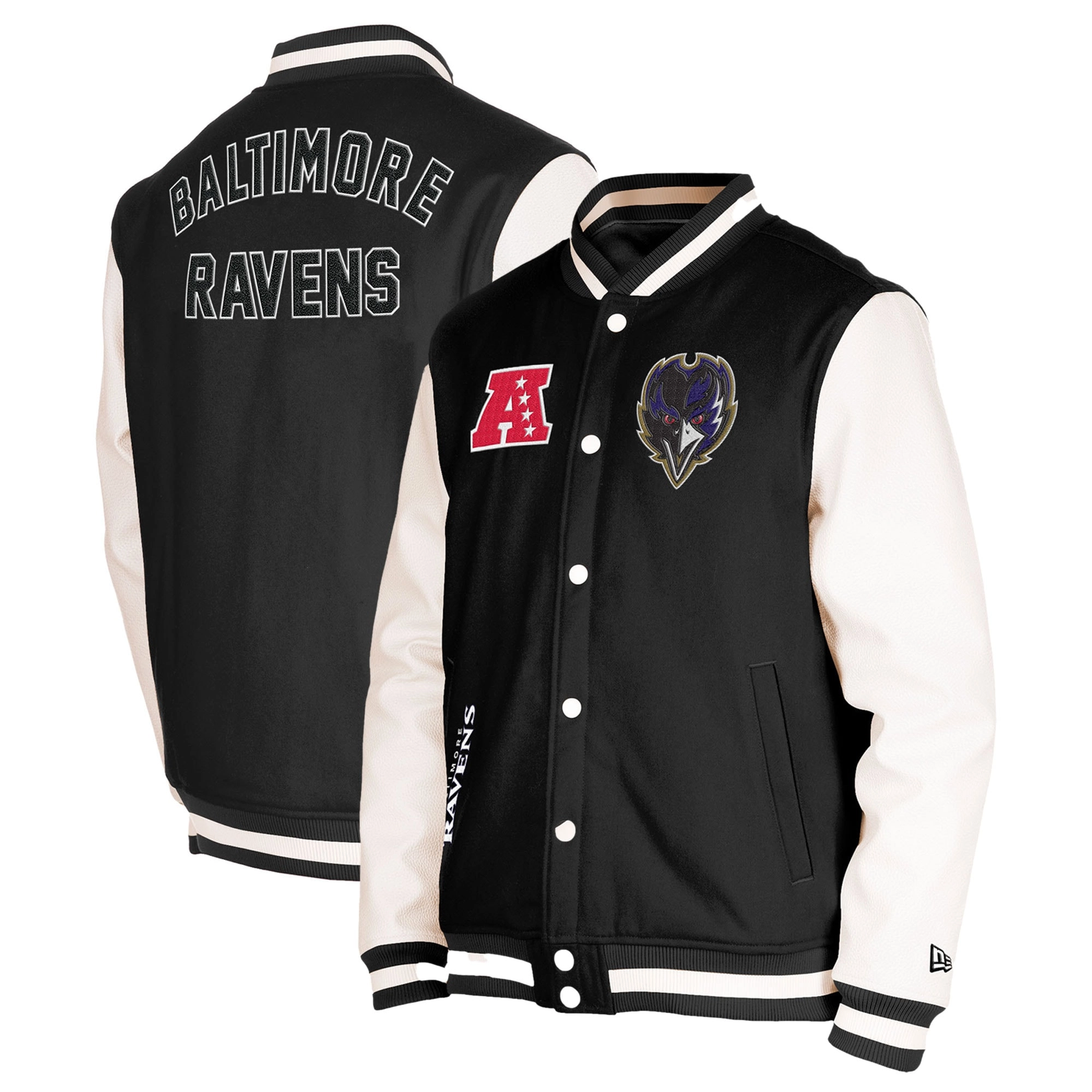 Baltimore Ravens Third Down Full-Snap Black Varsity Jacket - Image 3