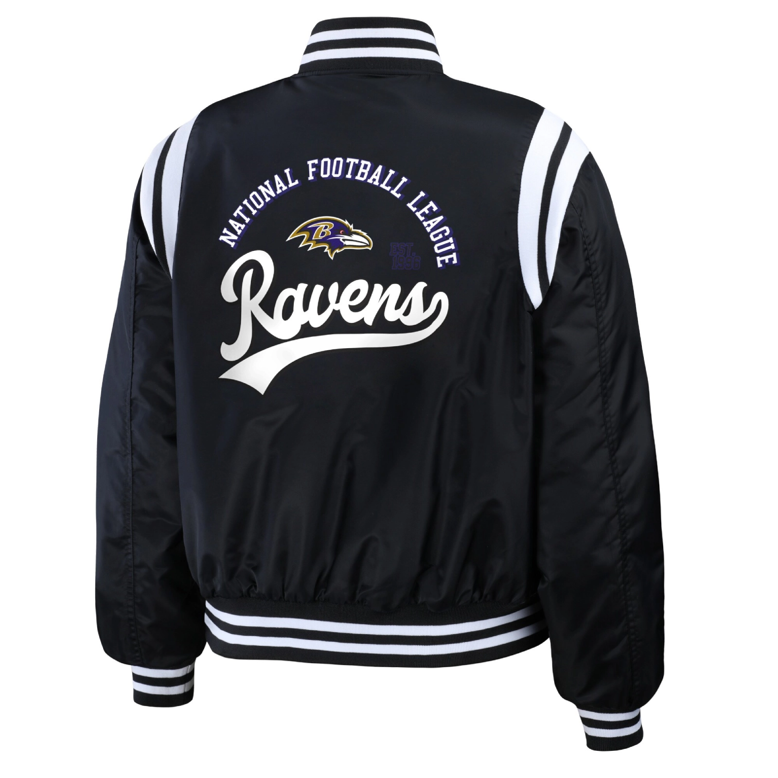 Baltimore Ravens Women's Black Bomber Full-Snap Bomber Jacket - Image 2
