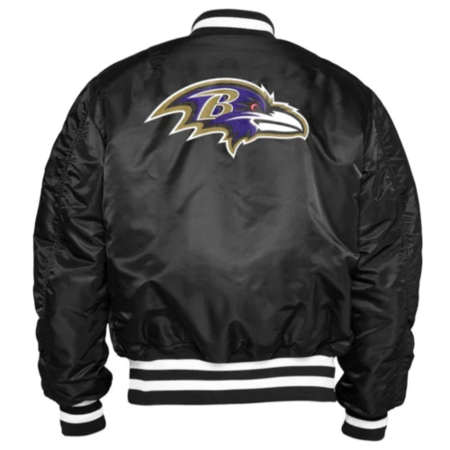 Alternative view of Baltimore Ravens  Ma-1 Black Bomber Varsity Jacket