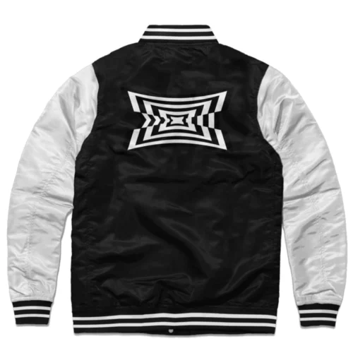 Alternative view of Big 12 Conference Logo Full-Snap Satin Varsity Jacket - Black/White