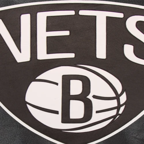 Brooklyn Nets Genuine Black Full Leather Varsity Jacket - Image 4