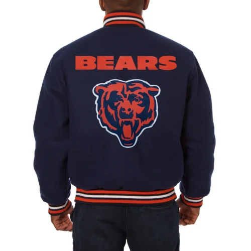 Alternative view of Chicago Bears One Color Full Wool Navy Varsity Jacket