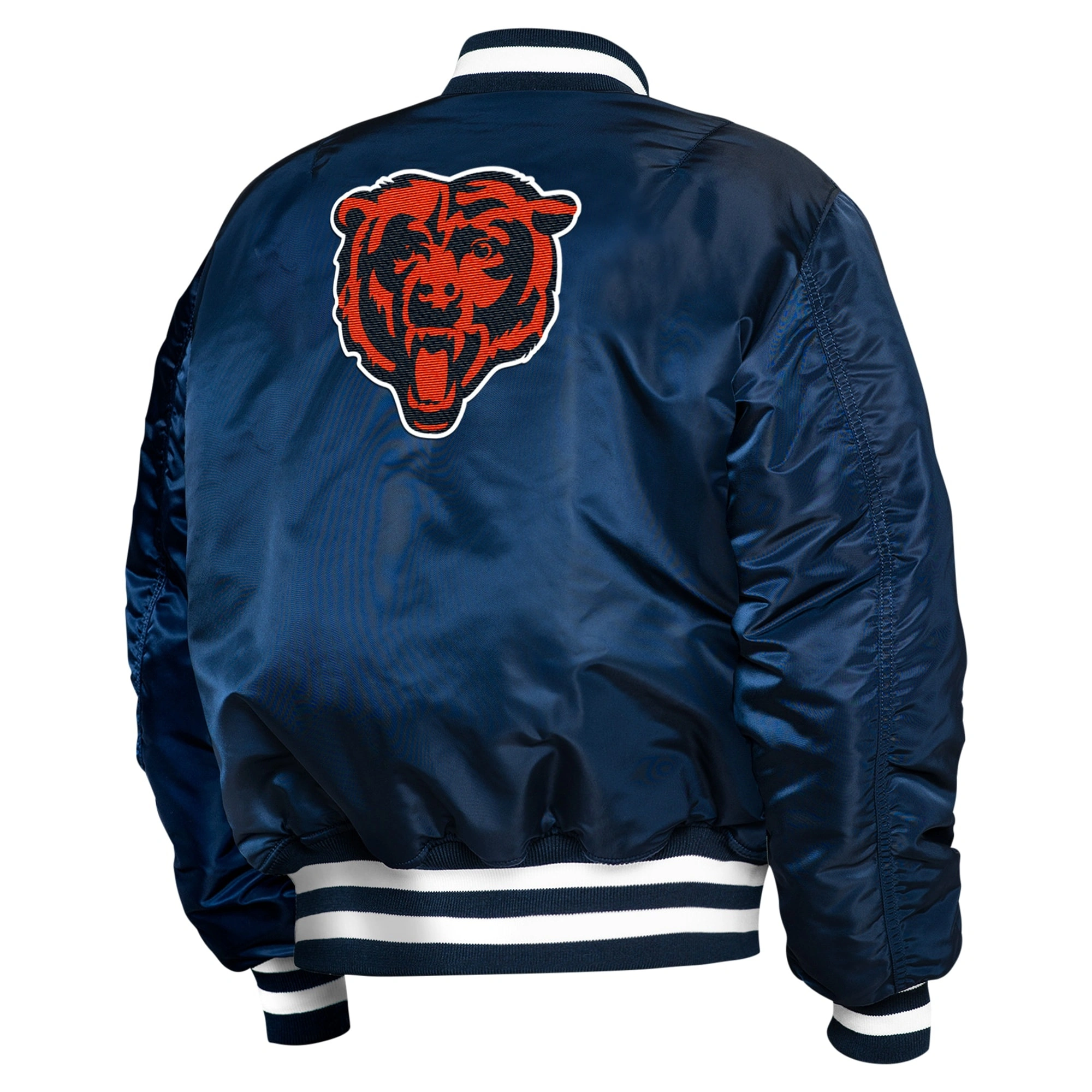 Chicago Bears Ma-1 Bomber Blue Varsity Jacket - Image 2
