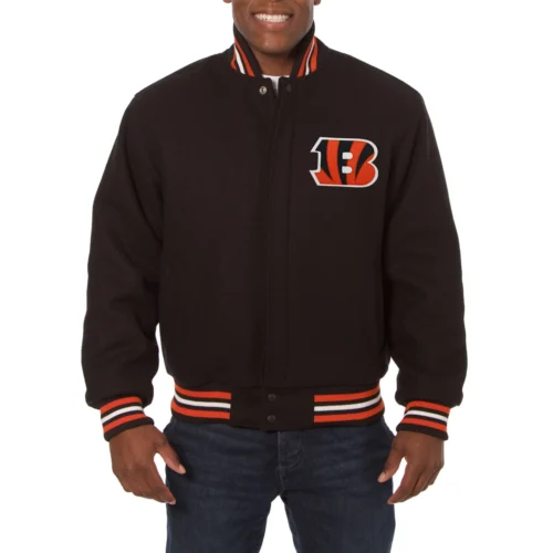 Cincinnati Bengals One Color Full Wool Black Jacket