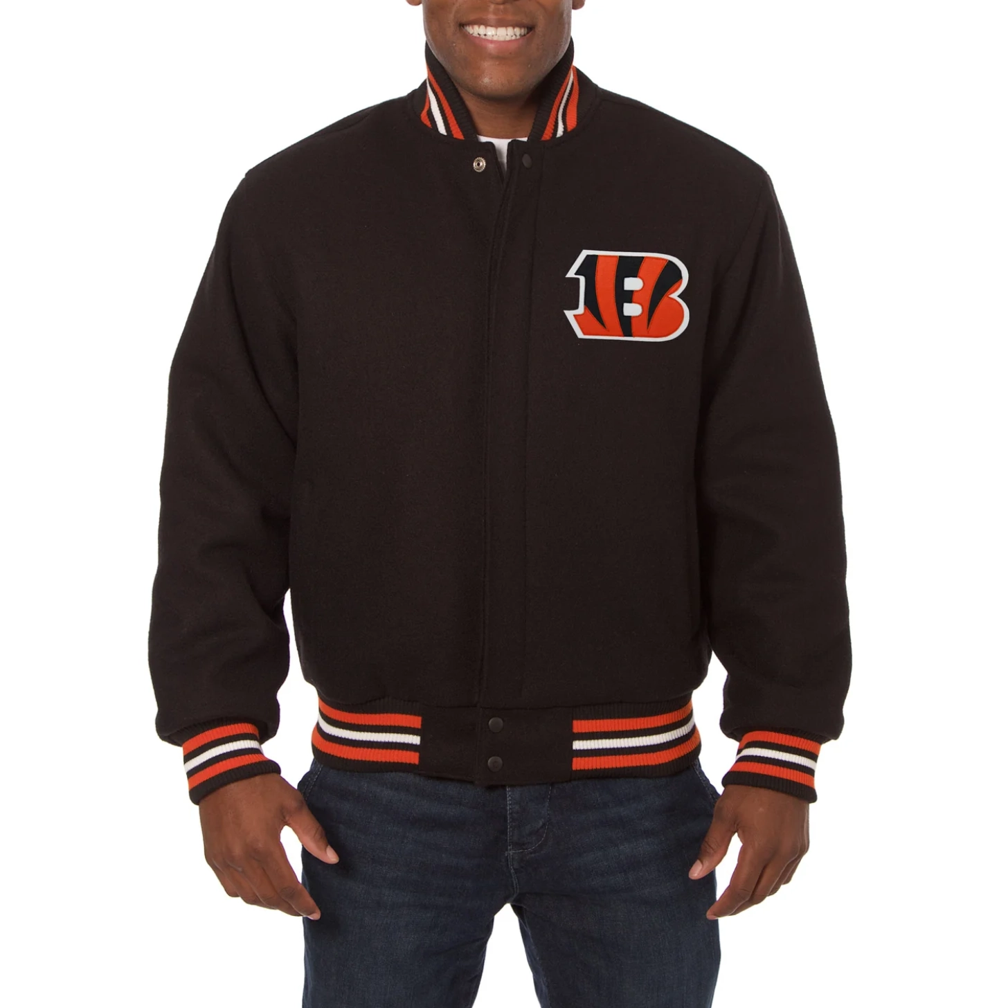 Cincinnati Bengals One Color Full Wool Black Jacket