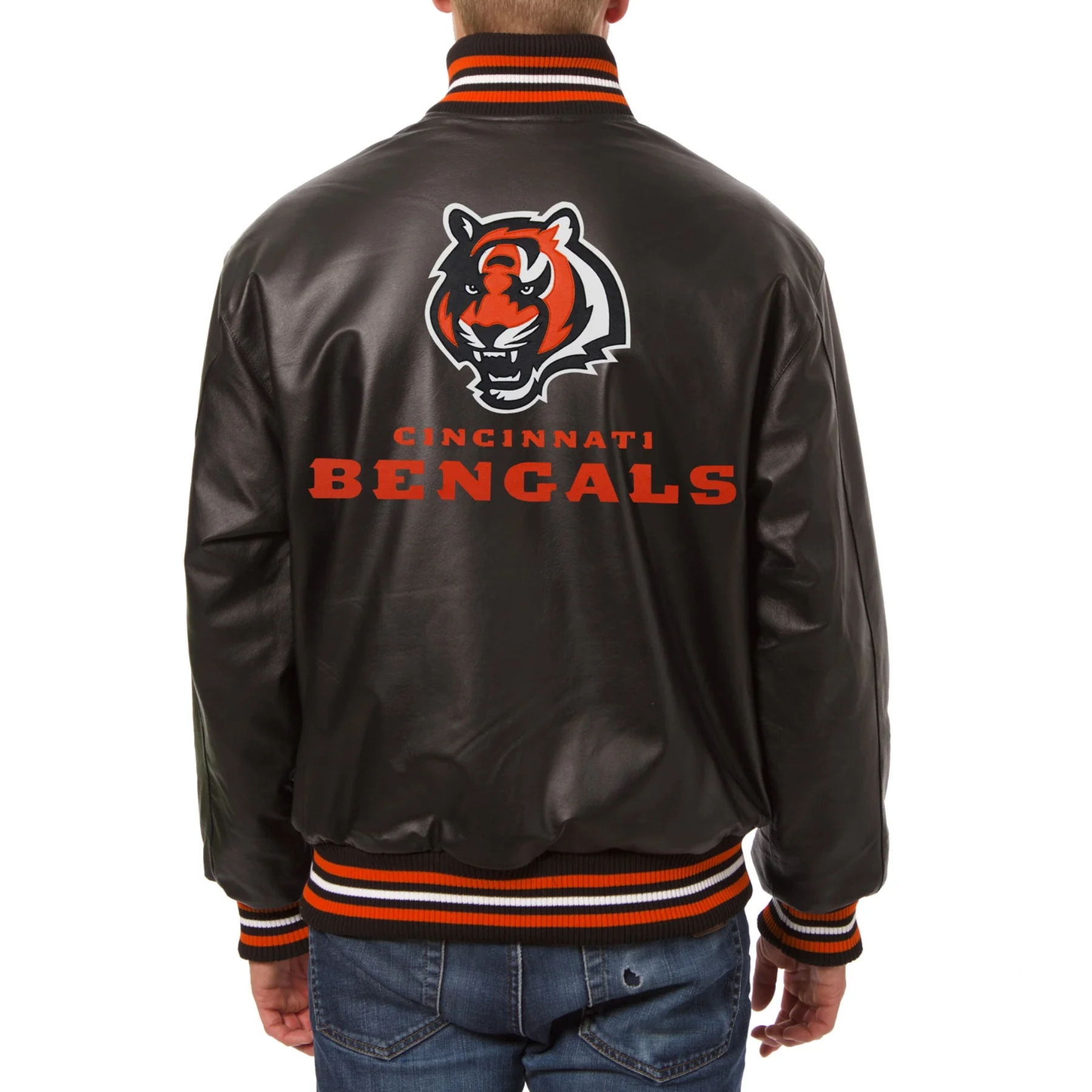 Cincinnati Bengals Full Leather Varsity Black Jacket - Image 2