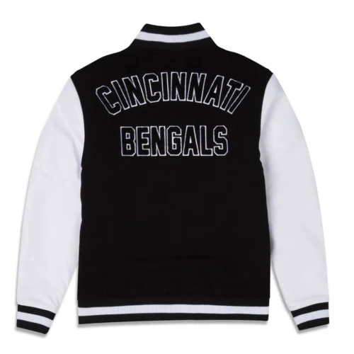 Alternative view of Cincinnati Bengals Third Down Full-Snap Black/White Varsity Jacket