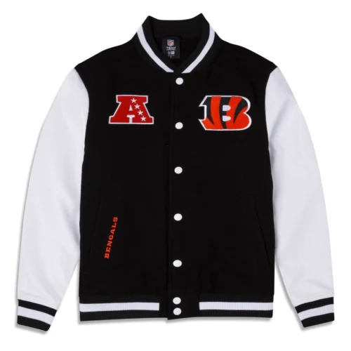 Cincinnati Bengals Third Down Full-Snap Black/White Varsity Jacket