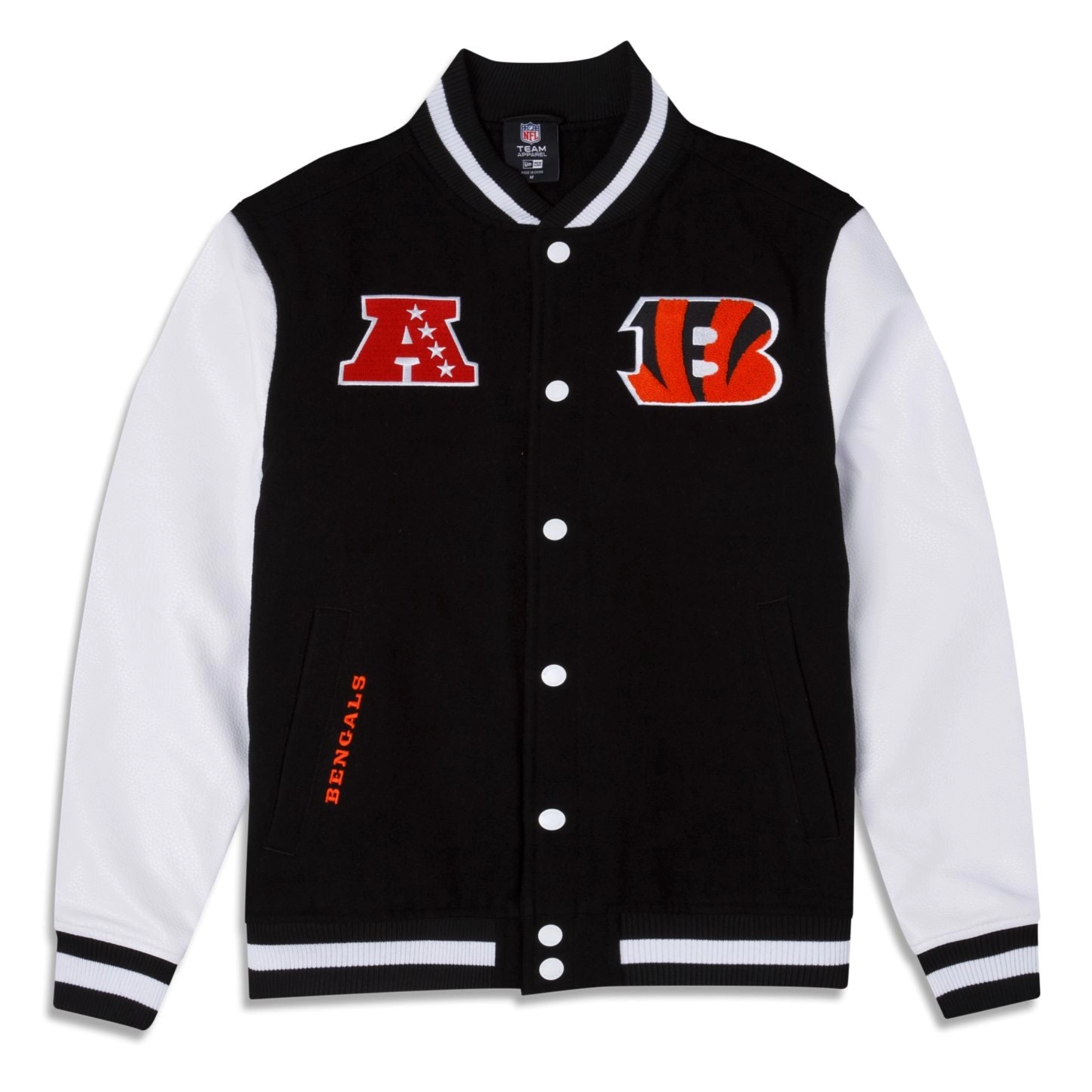 Cincinnati Bengals Third Down Full-Snap Black/White Varsity Jacket