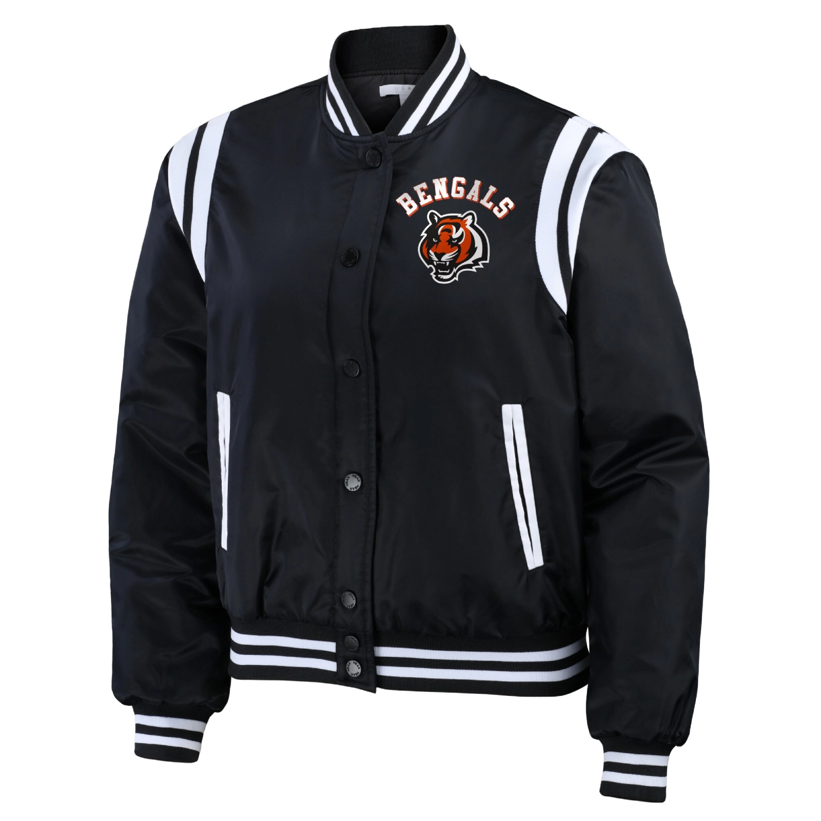 Cincinnati Bengals Women's Black Full-Snap Bomber Black Jacket