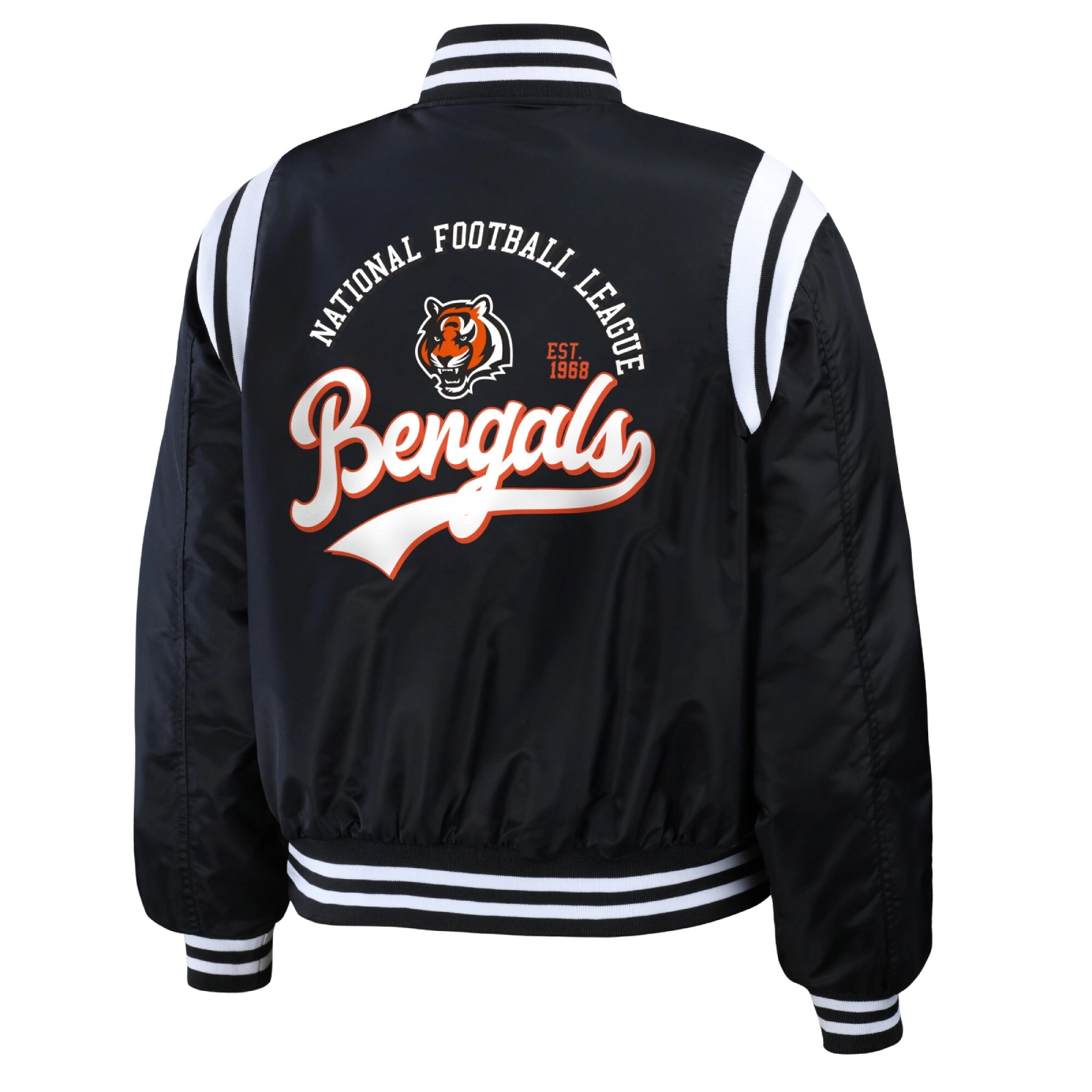 Cincinnati Bengals Women's Black Full-Snap Bomber Black Jacket - Image 2