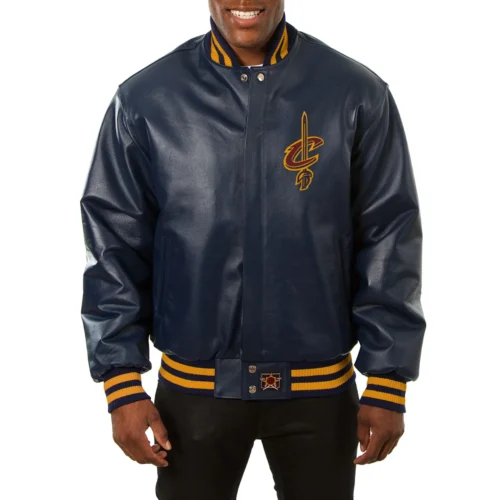 Cleveland Cavaliers Navy Full Leather Varsity Jacket