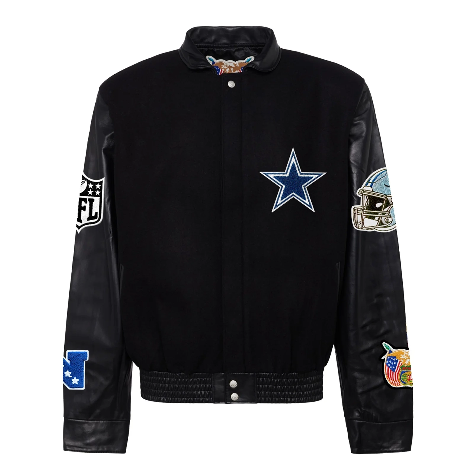 Dallas Cowboys Jeff Hamilton Wool & Leather Varsity Jacket - Black