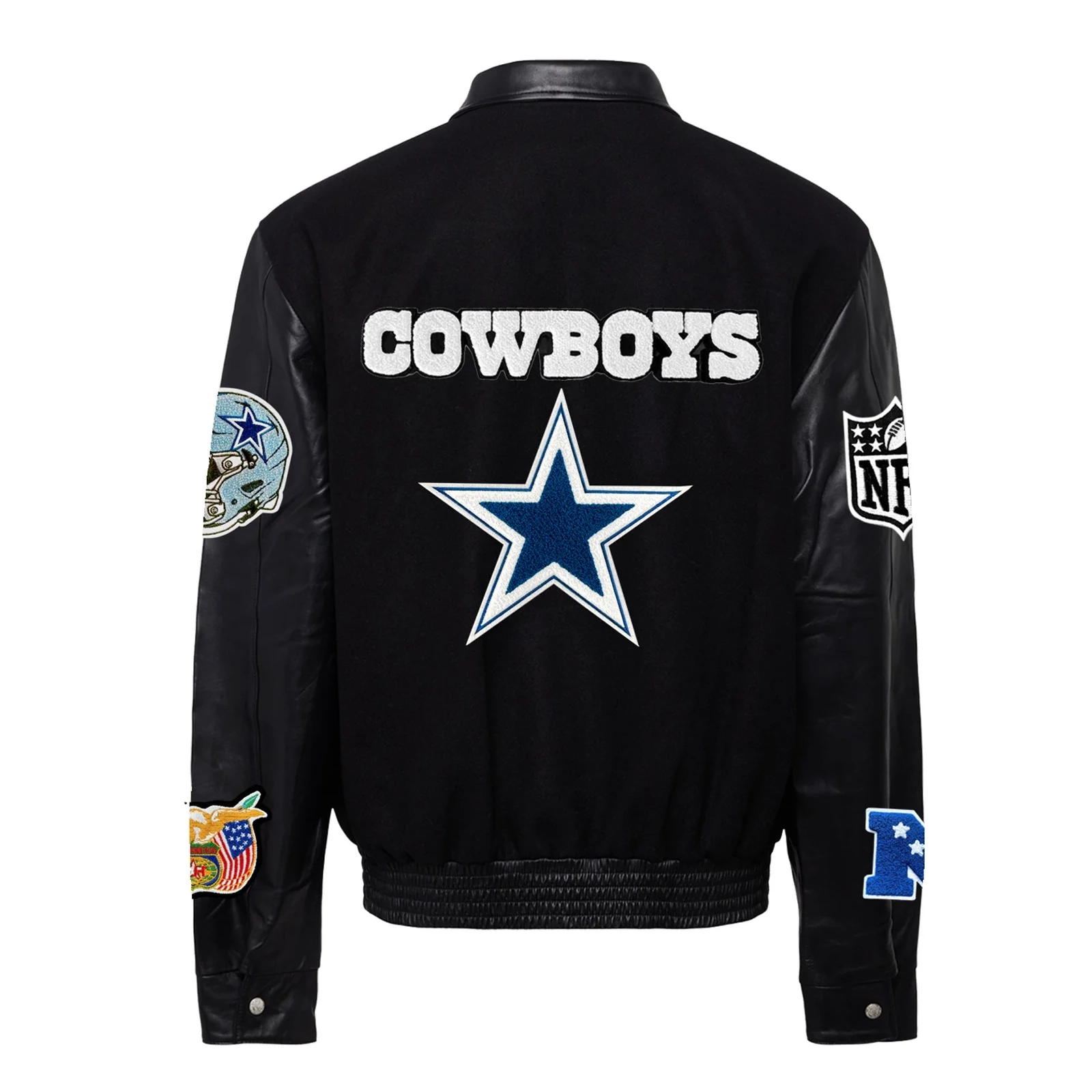 Dallas Cowboys Jeff Hamilton Wool & Leather Varsity Jacket - Black - Image 2