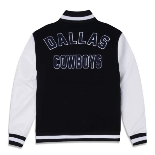 Alternative view of Dallas Cowboys Third Down Full-Snap Black/White Varsity Jacket