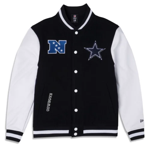 Dallas Cowboys Third Down Full-Snap Black/White Varsity Jacket