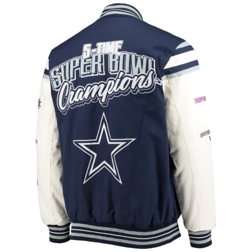 Alternative view of Dallas Cowboys Victory Formation Commemorative Full-Snap Varsity Jacket