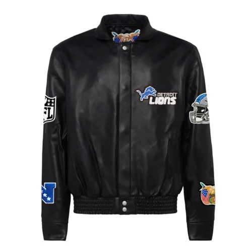 Detroit Lions Jeff Hamilton Full Leather Black Jacket