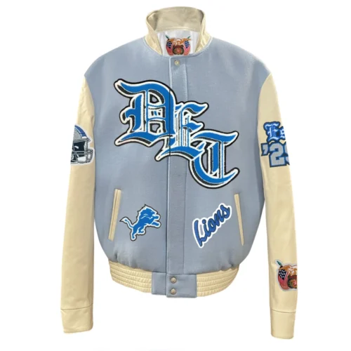 Detroit Lions Old English Wool & Leather Varsity Jacket