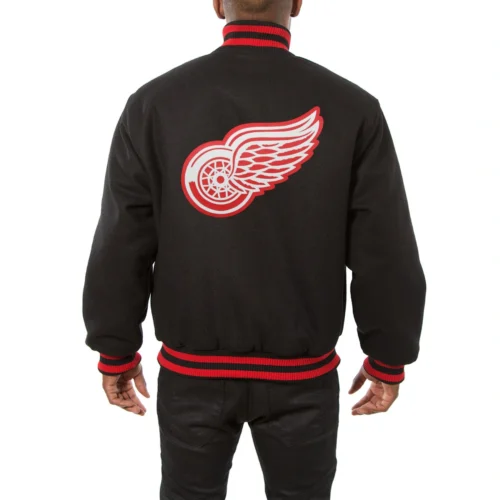 Alternative view of Detroit Red Wings One Color Full Wool Varsity Black Jacket
