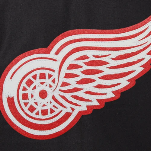 Detroit Red Wings One Color Full Wool Varsity Black Jacket - Image 3