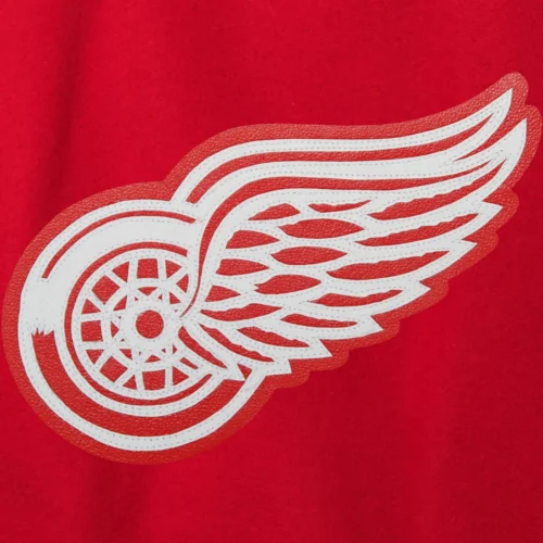 Detroit Red Wings One Color Red Full Wool Varsity Jacket - Image 3