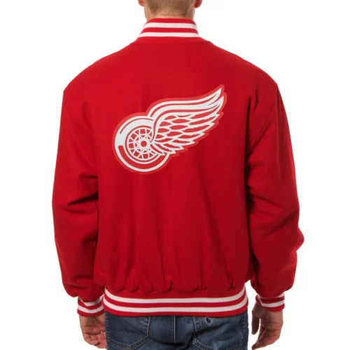 Alternative view of Detroit Red Wings One Color Red Full Wool Varsity Jacket