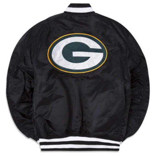 Alternative view of Green Bay Packers  Ma-1 Black Bomber Varsity Jacket