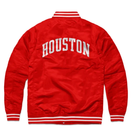 Alternative view of Houston Cougars Ribbed Knitted Logo Varsity Jacket - Red