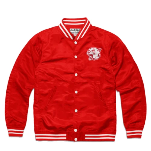 Houston Cougars Ribbed Knitted Logo Varsity Jacket - Red
