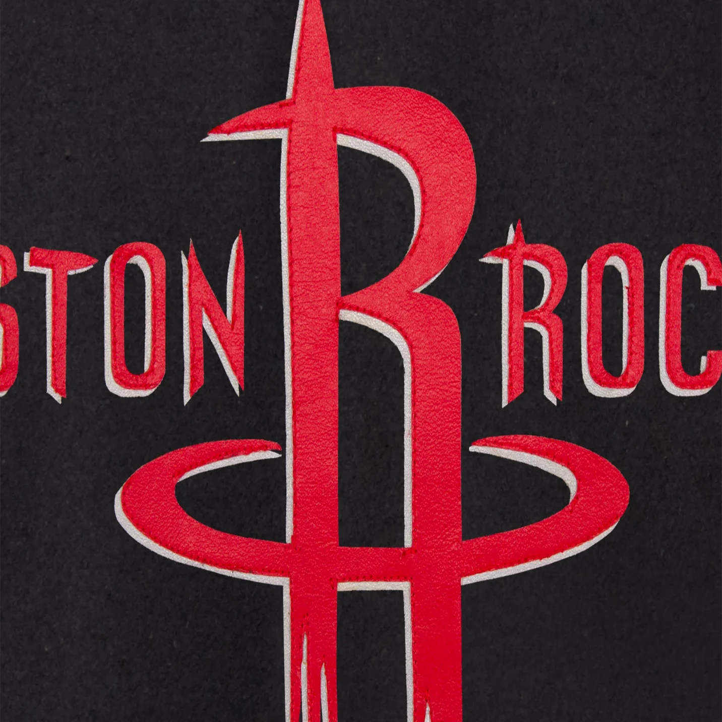 Houston Rockets Domestic Two Tone Wool & Leather Black/White Jacket - Image 4