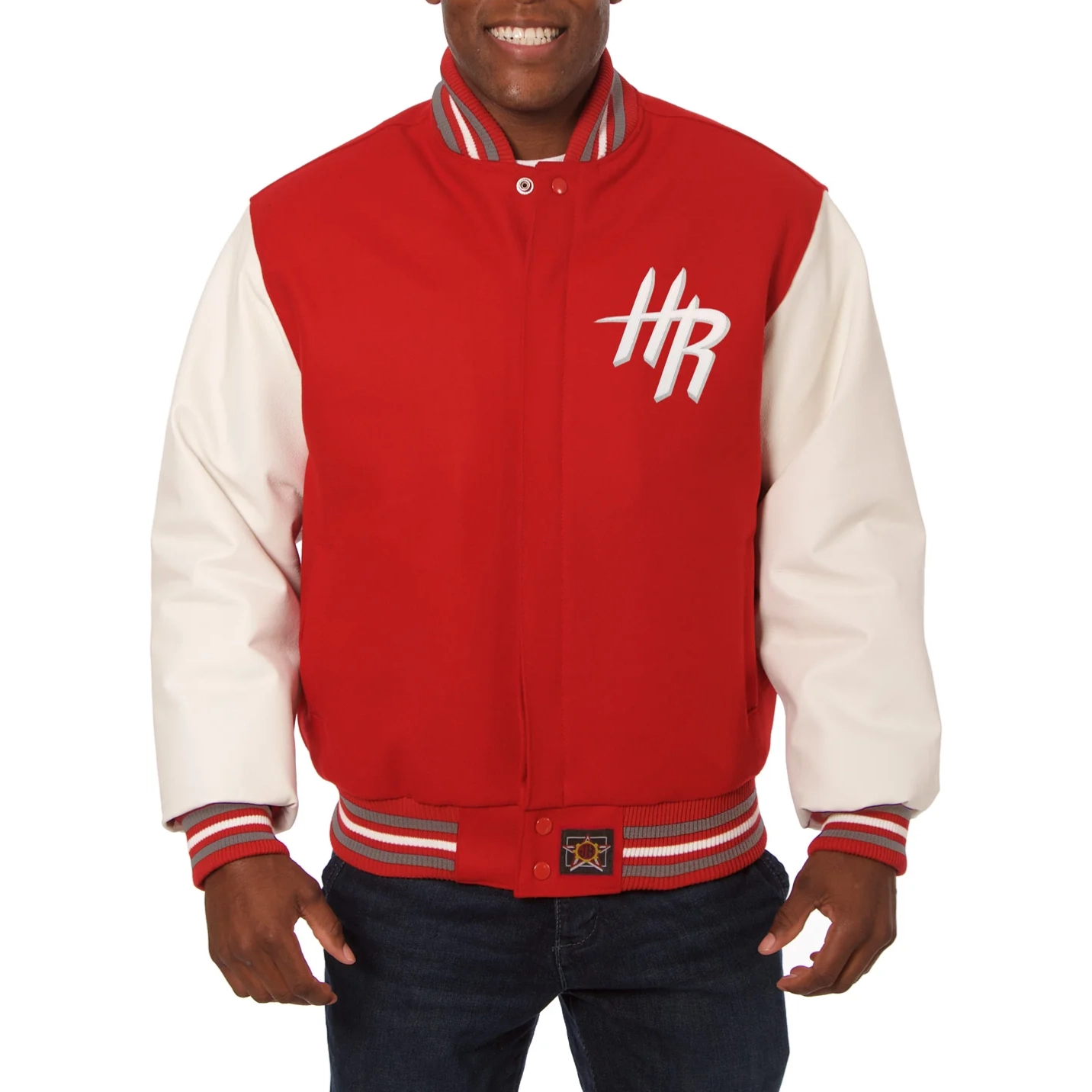 Houston Rockets Domestic Two Tone Wool & Leather Jacket