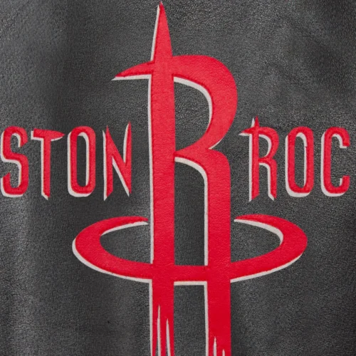 Houston Rockets Full Leather Black Varsity Jacket - Image 4