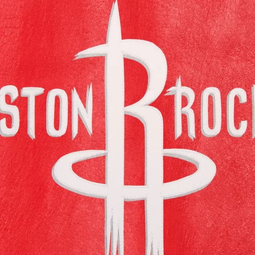 Houston Rockets Full Leather Red Varsity Jacket - Image 4