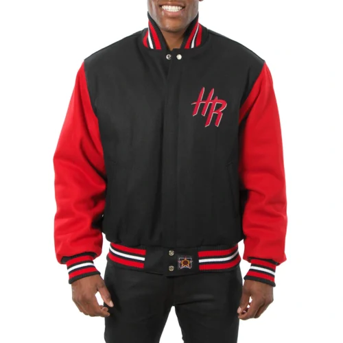 Houston Rockets Two Tone Wool Varsity Navy/Red Jacket