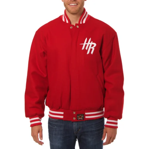 Houston Rockets Red One Color Full Wool Varsity Jacket