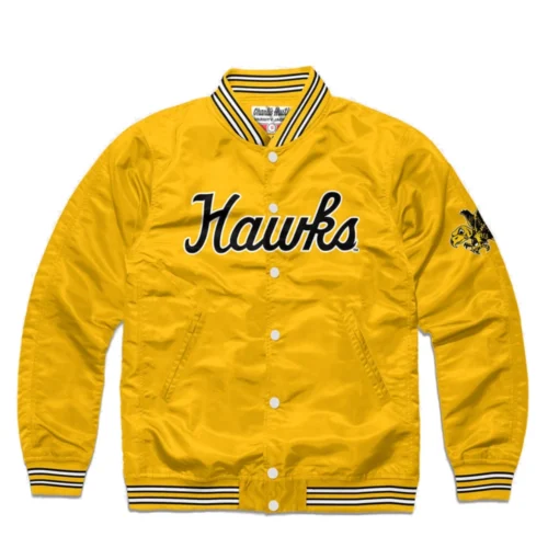 Iowa Hawkeyes Full-Snap Vintage Yellow Bomber Varsity Jacket