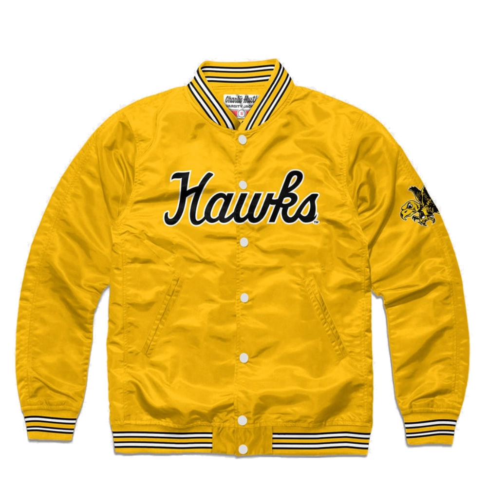 Iowa Hawkeyes Full-Snap Vintage Yellow Bomber Varsity Jacket