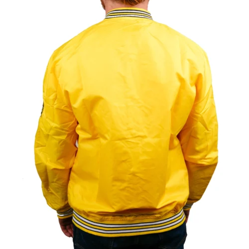 Iowa Hawkeyes Full-Snap Vintage Yellow Bomber Varsity Jacket - Image 3