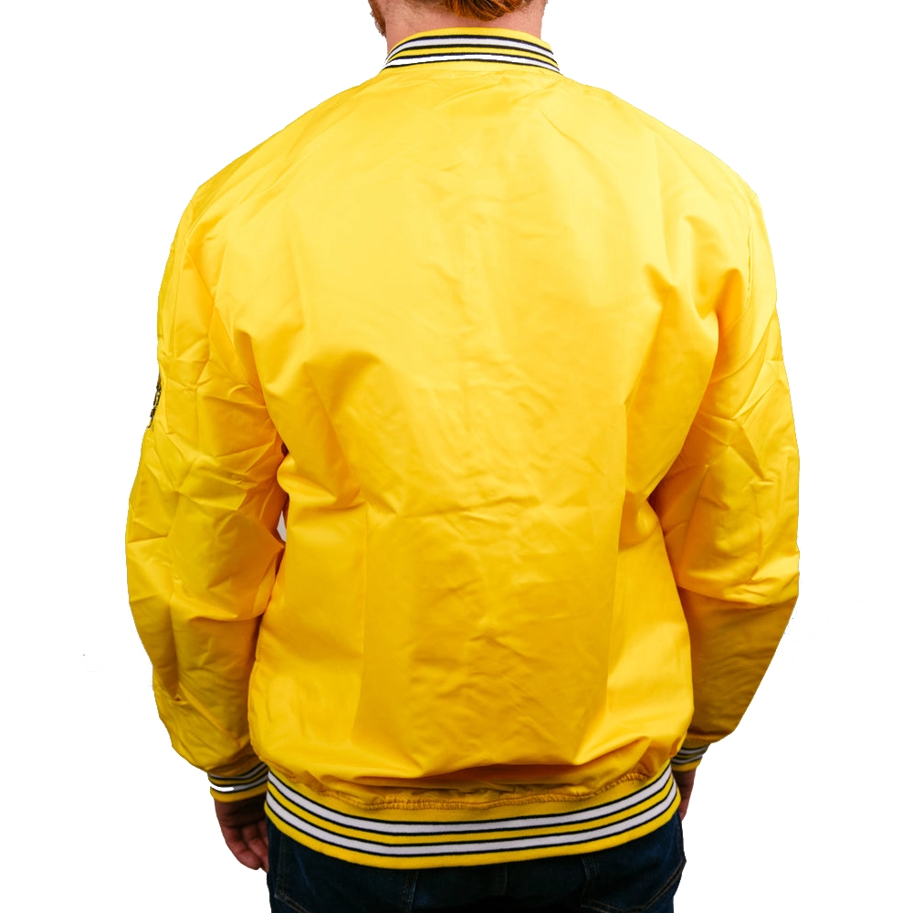 Iowa Hawkeyes Full-Snap Vintage Yellow Bomber Varsity Jacket - Image 3